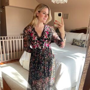 French Connection | Floral Maxi Dress | Black